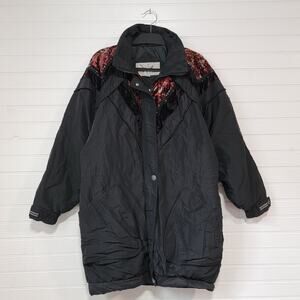 Triple FAT Goose Down Coat Size Small Burnout Velvet Gorpcore Vintage 80s Jacket